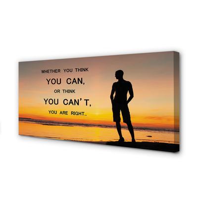 Zdjęcie na płótnie Napis na tle Morza