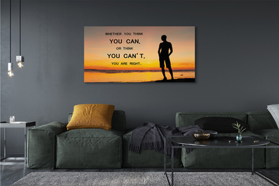 Zdjęcie na płótnie Napis na tle Morza