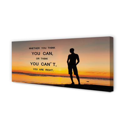 Zdjęcie na płótnie Napis na tle Morza