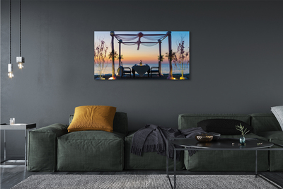 Obraz na płótnie Kolacja nad Morzem o Zachodzie