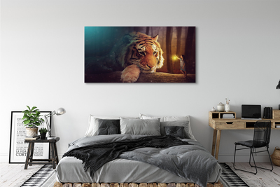 Obraz na płótnie Tygrys las człowiek