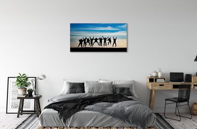 Zdjęcie na płótnie Ludzie pod Niebem z Chmurami