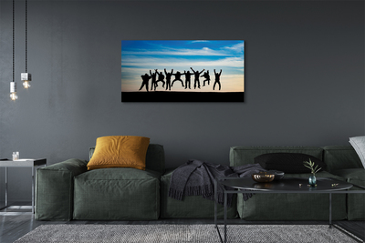 Zdjęcie na płótnie Ludzie pod Niebem z Chmurami