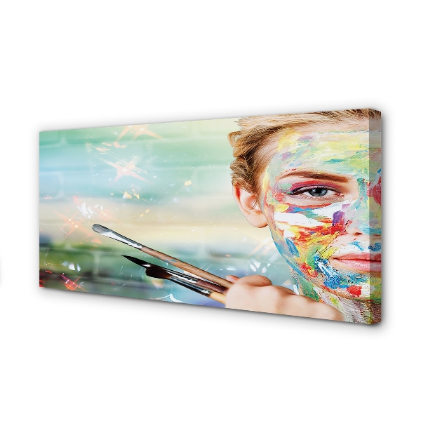 Obraz na płótnie Kobieta z Pędzlami