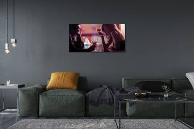 Duży obraz na płótnie Wspólny Toast nad Wodą