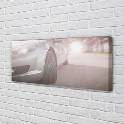 Obraz na płótnie Srebrne Auto w Mieście