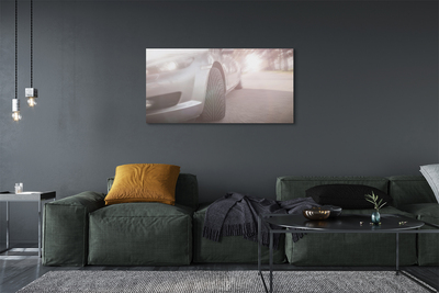 Obraz na płótnie Srebrne Auto w Mieście