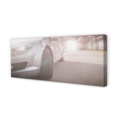 Obraz na płótnie Srebrne Auto w Mieście