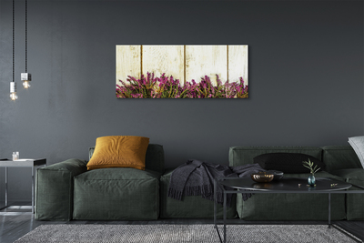 Obraz na płótnie Fioletowe kwiaty deski