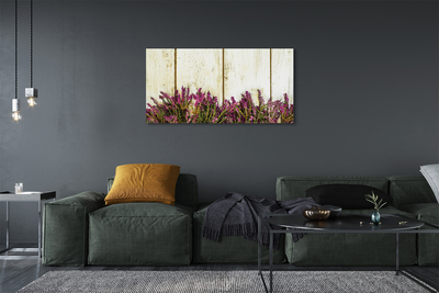 Obraz na płótnie Fioletowe kwiaty deski