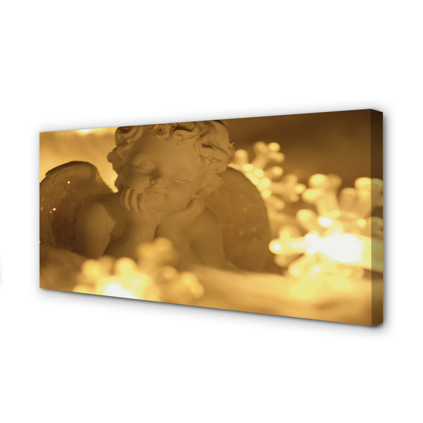 Fotoobraz na płótnie Leżący Anioł w Blasku Lampek