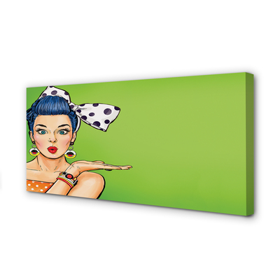 Obraz na płótnie Kobieta z Czerwonymi Ustami i Kokardą