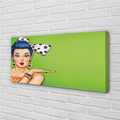 Obraz na płótnie Kobieta z Czerwonymi Ustami i Kokardą