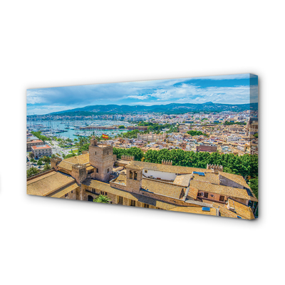 Obraz na płótnie Portowy Urok Hiszpańskiego Miasta