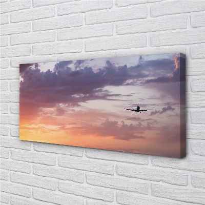 Obraz na płótnie Chmury niebo samolot światła