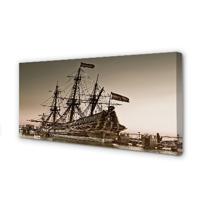 Obraz canvas na ścianę Zabytkowy Statek na Morzu