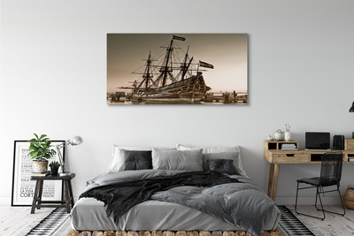 Obraz canvas na ścianę Zabytkowy Statek na Morzu