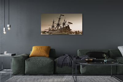 Obraz canvas na ścianę Zabytkowy Statek na Morzu