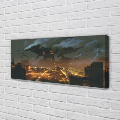 Duży obraz na płótnie Potwór w Mieście Nocą
