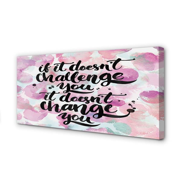 Zdjęcie na płótnie Napis na Barwnym Tle