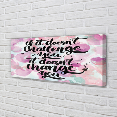 Zdjęcie na płótnie Napis na Barwnym Tle