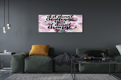 Zdjęcie na płótnie Napis na Barwnym Tle