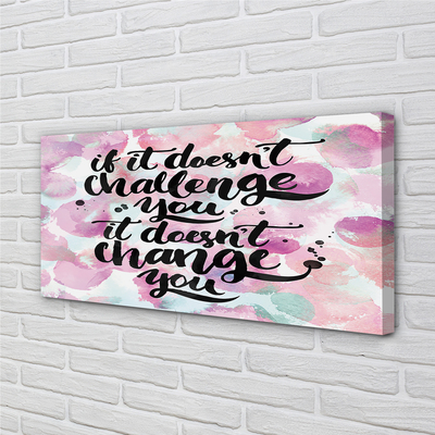 Zdjęcie na płótnie Napis na Barwnym Tle