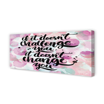 Zdjęcie na płótnie Napis na Barwnym Tle