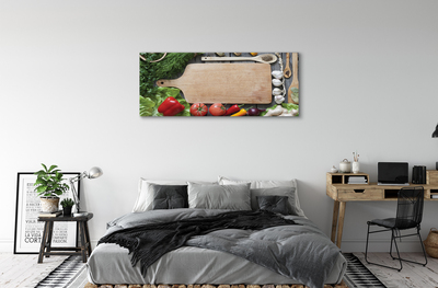 Fotoobraz na płótnie Przyprawy na Drewnianej Desce