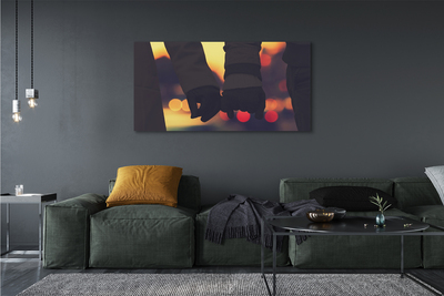 Zdjęcie na płótnie Dłonie w Blasku Świateł