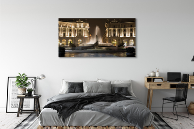 Obraz canvas na ścianę Rzymska Fontanna pod Nocnym Niebem
