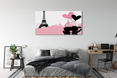 Obraz canvas na ścianę Serca nad Wieżą Eiffla