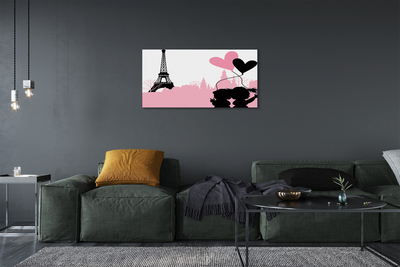 Obraz canvas na ścianę Serca nad Wieżą Eiffla