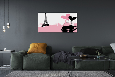 Obraz canvas na ścianę Serca nad Wieżą Eiffla