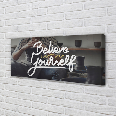 Fotoobraz na płótnie Człowiek i Motywujące Hasło