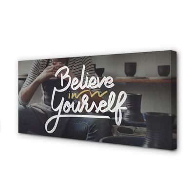 Fotoobraz na płótnie Człowiek i Motywujące Hasło