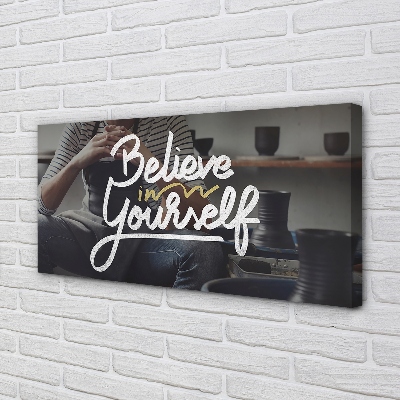 Fotoobraz na płótnie Człowiek i Motywujące Hasło