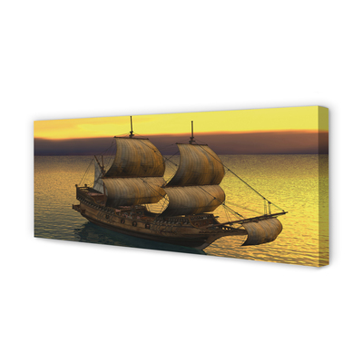 Obraz canvas na ścianę Statek o Złotym Poranku