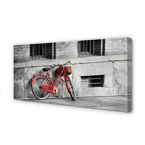 Obraz canvas na ścianę Czerwony Rower z Koszykiem