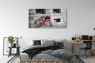 Obraz canvas na ścianę Czerwony Rower z Koszykiem