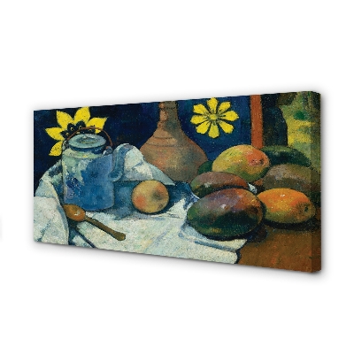 Obraz na płótnie Martwa natura z dzbankiem herbaty i owocami - Paul Gauguin