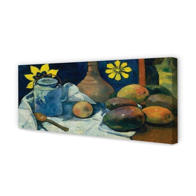 Obraz na płótnie Martwa natura z dzbankiem herbaty i owocami - Paul Gauguin