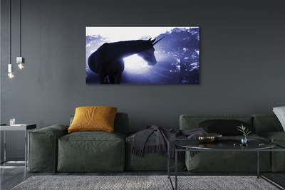 Obraz drukowany na płótnie Las i Jednorożec