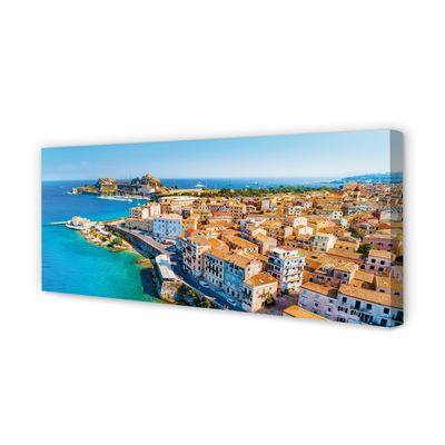 Obraz drukowany na płótnie Nadmorskie Miasteczko w Grecji
