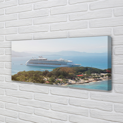 Obraz canvas na ścianę Statek przy Rajskiej Wyspie