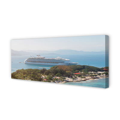 Obraz canvas na ścianę Statek przy Rajskiej Wyspie