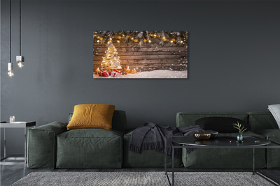 Fotoobraz na płótnie Choinka, Śnieg i Dekoracje