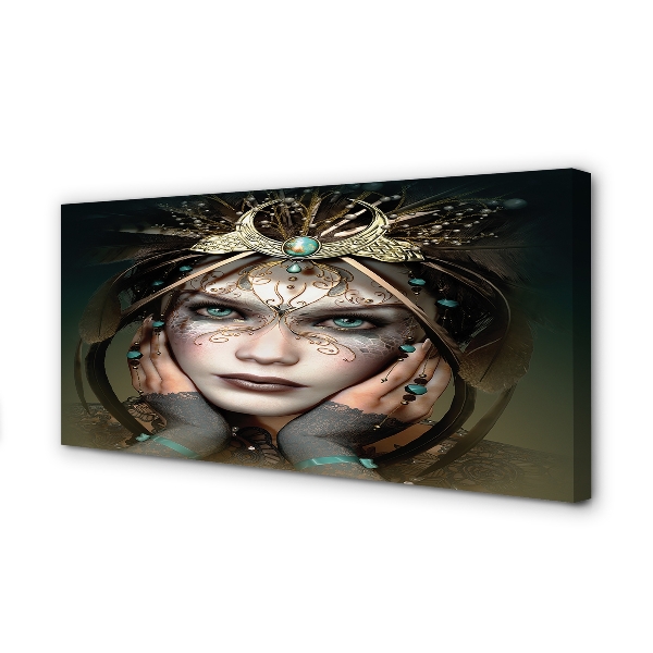 Zdjęcie na płótnie Kobieta o Niebieskich Oczach