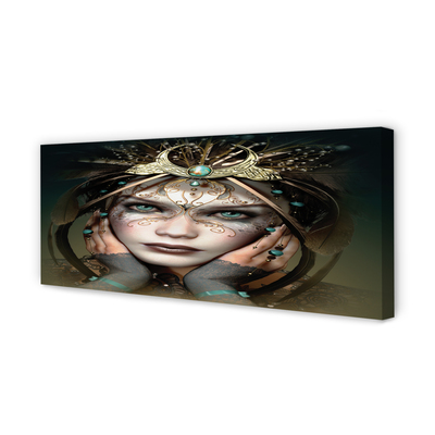 Zdjęcie na płótnie Kobieta o Niebieskich Oczach