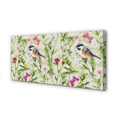 Obraz canvas na ścianę Ptak Ukryty w Trawie